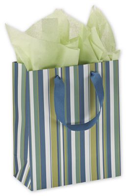 Marina Stripe Cub Shoppers, 8 x 4 x 10' - Gifts Baskets Wholesale Supplies Shop