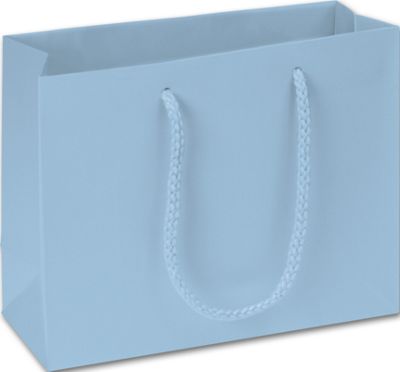 Premium Light Blue Matte Euro-Shoppers, 9 x 3 1/2 x 7' - Gifts Baskets Wholesale Supplies Shop