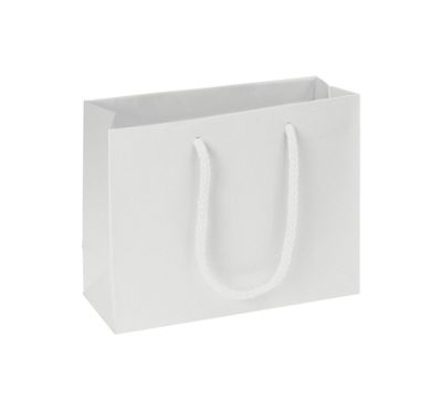 Premium White Matte Euro-Shoppers, 9 x 3 1/2 x 7' - Gifts Baskets Wholesale Supplies Shop
