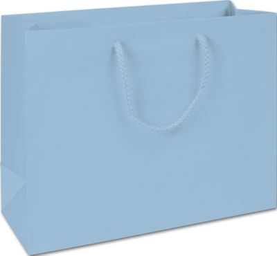 Premium Light Blue Matte Euro-Shoppers, 13 x 5 x 10' - Gifts Baskets Wholesale Supplies Shop