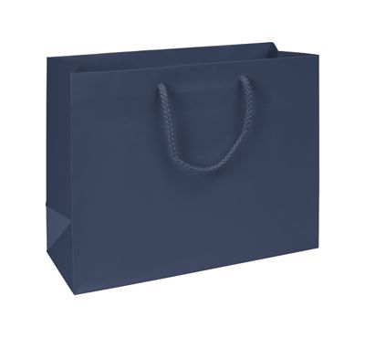 Premium Navy Matte Euro-Shoppers, 13 x 5 x 10' - Gifts Baskets Wholesale Supplies Shop