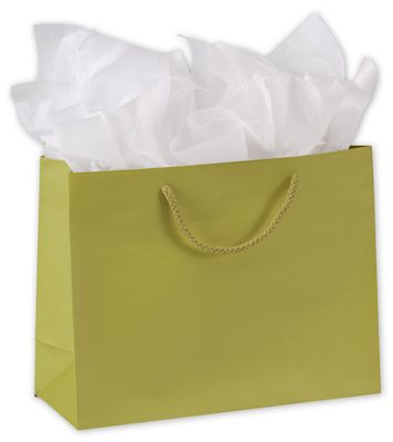 Premium Pistachio Matte Euro-Shoppers, 13 x 5 x 10' - Gifts Baskets Wholesale Supplies Shop