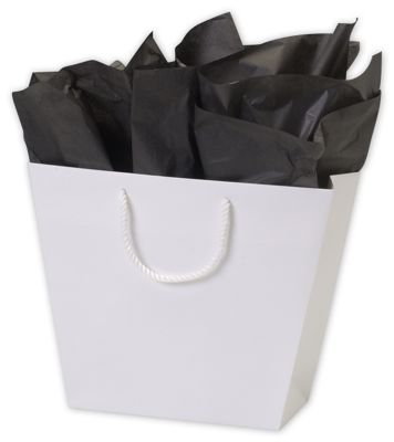 White Matte Laminated Trapezoid Euro-Shoppers - Gifts Baskets Wholesale Supplies Shop