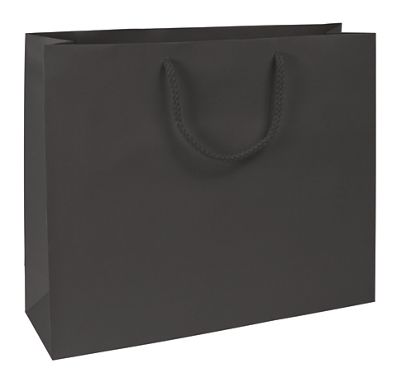 Premium Black Matte Euro-Shoppers, 16 x 4 3/4 x 13' - Gifts Baskets Wholesale Supplies Shop