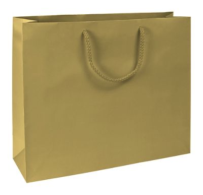 Premium Gold Matte Euro-Shoppers, 16 x 4 3/4 x 13' - Gifts Baskets Wholesale Supplies Shop
