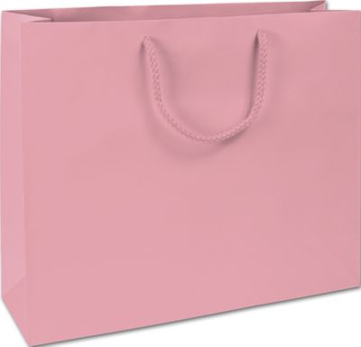 Premium Pink Matte Euro-Shoppers, 16 x 4 3/4 x 13' - Gifts Baskets Wholesale Supplies Shop