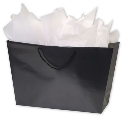 Black Matte Laminated Trapezoid Euro Shoppers - Gifts Baskets Wholesale Supplies Shop