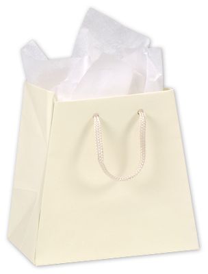 Ivory Matte Laminated Inverted Trapezoid Euro-Shoppers - Gifts Baskets Wholesale Supplies Shop