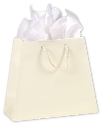 Ivory Matte Laminated Inverted Trapezoid Euro-Shoppers - Gifts Baskets Wholesale Supplies Shop