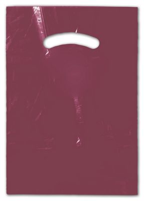 Burgundy Die-Cut Handle Bag, 9 x 12' - Gifts Baskets Wholesale Supplies Shop