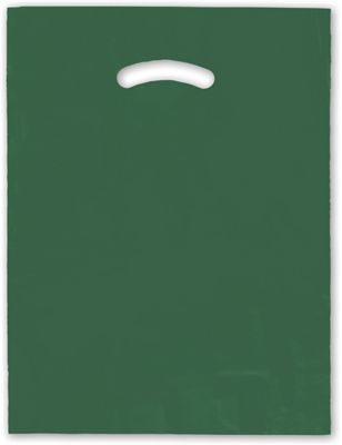 Hunter Green Die-Cut Handle Bag, 12 x 15' - Gifts Baskets Wholesale Supplies Shop