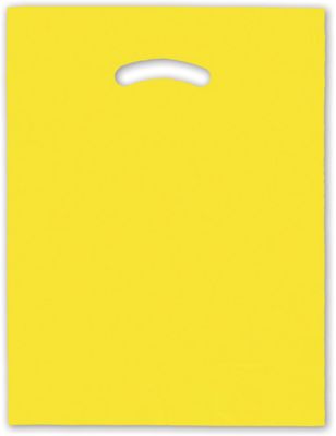 Yellow Die-Cut Handle Bag, 12 x 15' - Gifts Baskets Wholesale Supplies Shop