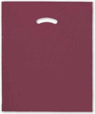 Burgundy Die-Cut Handle Bag, 15 x 18' + 4' BG - Gifts Baskets Wholesale Supplies Shop