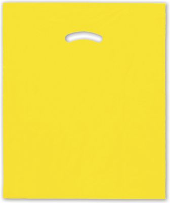 Yellow Die-Cut Handle Bag, 15 x 18' + 4' BG - Gifts Baskets Wholesale Supplies Shop