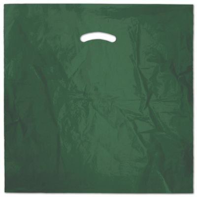 Hunter Green Die-Cut Handle Bag, 18 x 18' + 4' BG - Gifts Baskets Wholesale Supplies Shop