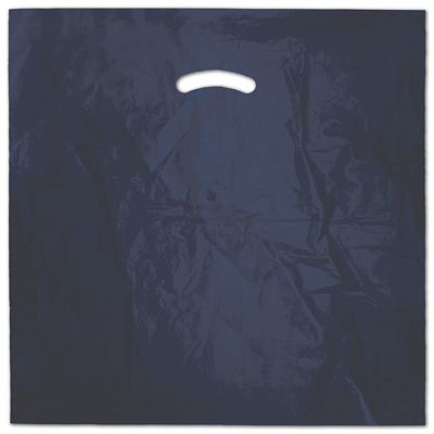 Navy Die-Cut Handle Bag, 18 x 18' + 4' BG - Gifts Baskets Wholesale Supplies Shop