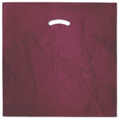 Burgundy Die-Cut Handle Bag, 18 x 18' + 4' BG - Gifts Baskets Wholesale Supplies Shop