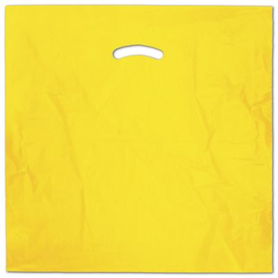 Yellow Die-Cut Handle Bag, 18 x 18' + 4' BG - Gifts Baskets Wholesale Supplies Shop