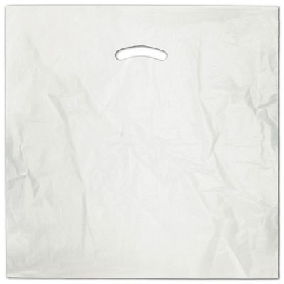 White Die-Cut Handle Bag, 18 x 18' + 4' BG - Gifts Baskets Wholesale Supplies Shop