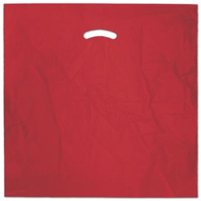 Red Die-Cut Handle Bag, 20 x 20' + 5' BG - Gifts Baskets Wholesale Supplies Shop