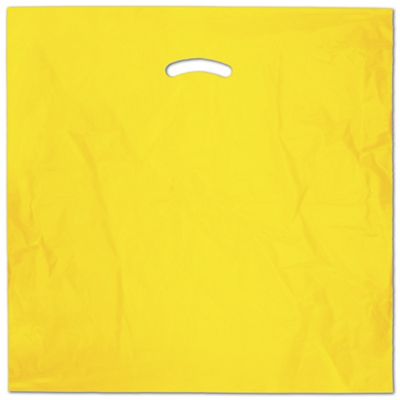 Yellow Die-Cut Handle Bag, 20 x 20' + 5' BG - Gifts Baskets Wholesale Supplies Shop
