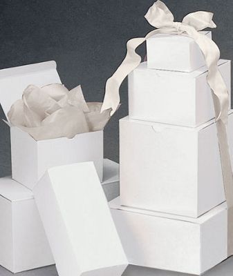 White One-Piece Gift Box Assortment, Various Sizes - Gifts Baskets Wholesale Supplies Shop