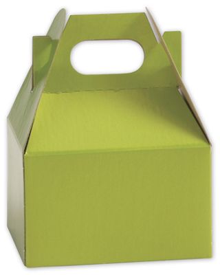 Shimmer Green Mini Gable Boxes, 4 x 2 1/2 x 2 1/2' - Gifts Baskets Wholesale Supplies Shop