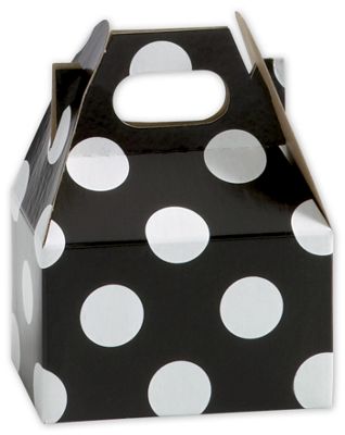 Domino Dots Mini Gable Boxes, 4 x 2 1/2 x 2 1/2' - Gifts Baskets Wholesale Supplies Shop