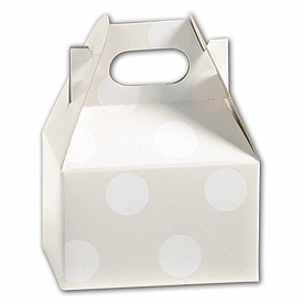 Polka Dot Pearl Mini Gable Boxes, 4 x 2 1/2 x 2 1/2'
