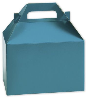 Shimmer Teal Gable Boxes, 8 x 4 7/8 x 5 1/4' - Gifts Baskets Wholesale Supplies Shop