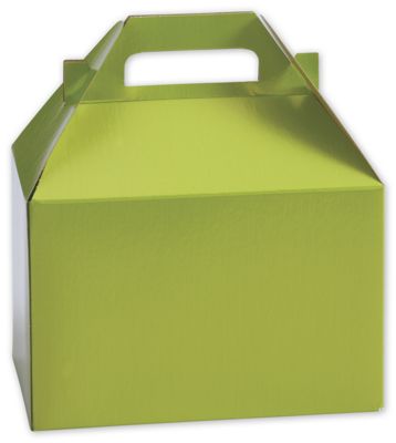 Shimmer Green Gable Boxes, 8 x 4 7/8 x 5 1/4' - Gifts Baskets Wholesale Supplies Shop