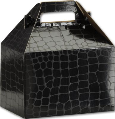 Black Croc Gable Boxes, 8 x 4 7/8 x 5 1/4' - Gifts Baskets Wholesale Supplies Shop