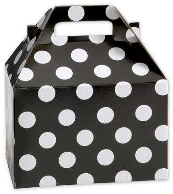 Domino Dots Gable Boxes, 8 x 4 7/8 x 5 1/4' - Gifts Baskets Wholesale Supplies Shop
