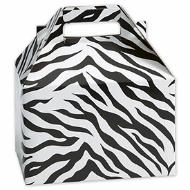 Zebra Gable Boxes, 8 x 4 7/8 x 5 1/4'