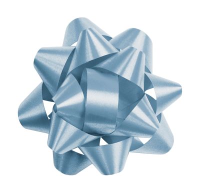 Light Blue Splendorette Star Bows, 14 Loops, 2 3/4' - Gifts Baskets Wholesale Supplies Shop
