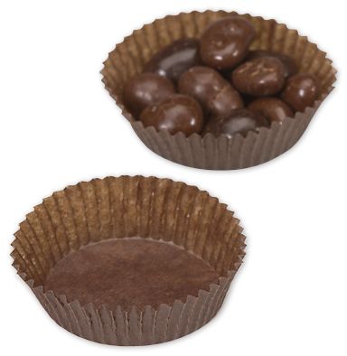 Brown Glassine Candy Cups, 1 3/4 x 5/8
