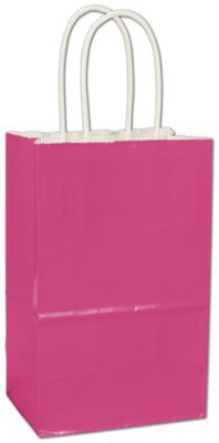 Cerise High Gloss Paper Shoppers, 5 1/4 x 3 1/2 x 8 1/4' - Gifts Baskets Wholesale Supplies Shop