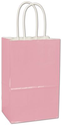 Pink High Gloss Paper Shoppers, 5 1/4 x 3 1/2 x 8 1/4' - Gifts Baskets Wholesale Supplies Shop