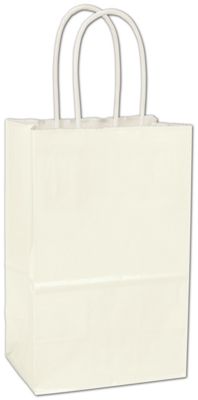 White High Gloss Paper Shoppers, 5 1/4 x 3 1/2 x 8 1/4' - Gifts Baskets Wholesale Supplies Shop