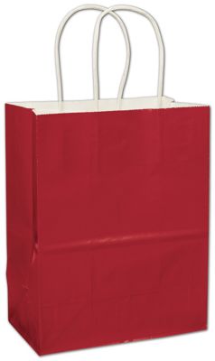 Red High Gloss Paper Shoppers, 8 1/4 x 4 3/4 x 10 1/2' - Gifts Baskets Wholesale Supplies Shop