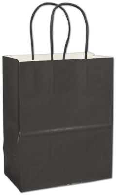 Black High Gloss Paper Shoppers - Gifts Baskets Wholesale Supplies Shop