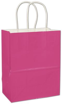 Cerise High Gloss Paper Shoppers, 8 1/4 x 4 3/4 x 10 1/2' - Gifts Baskets Wholesale Supplies Shop