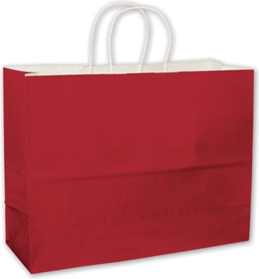 Red High Gloss Paper Shoppers, 16 x 6 x 12 1/2' - Gifts Baskets Wholesale Supplies Shop