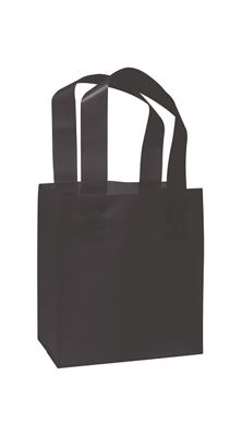Black Frosted High Density Shoppers, 6 1/2 x 3 1/ 2x 6 1/2 - Gifts Baskets Wholesale Supplies Shop