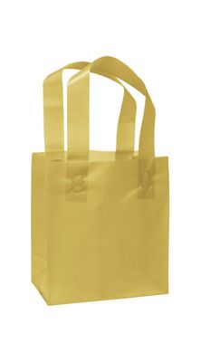 Gold Frosted High Density Shoppers, 6 1/2 x 3 1/2 x 6 1/2' - Gifts Baskets Wholesale Supplies Shop
