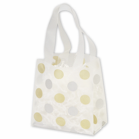 Gold & Silver Dots Clear-Frosted Flex Loop Shoppers
