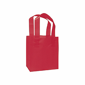 Red Frosted High Density Shoppers, 6 1/2 x 3 1/2 x 6 1/2