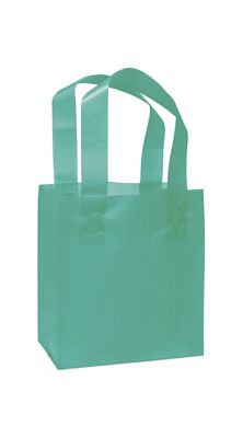 Teal Frosted High Density Shoppers, 6 1/2 x 3 1/2 x 6 1/2 - Gifts Baskets Wholesale Supplies Shop