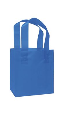 Blue Frosted High Density Shoppers, 6 1/2 x 3 1/2 x 6 1/2' - Gifts Baskets Wholesale Supplies Shop