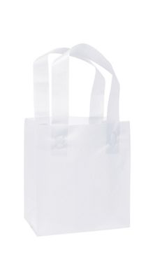 White Frosted High Density Shoppers, 6 1/2 x 3 1/2 x 6 1/2 - Gifts Baskets Wholesale Supplies Shop